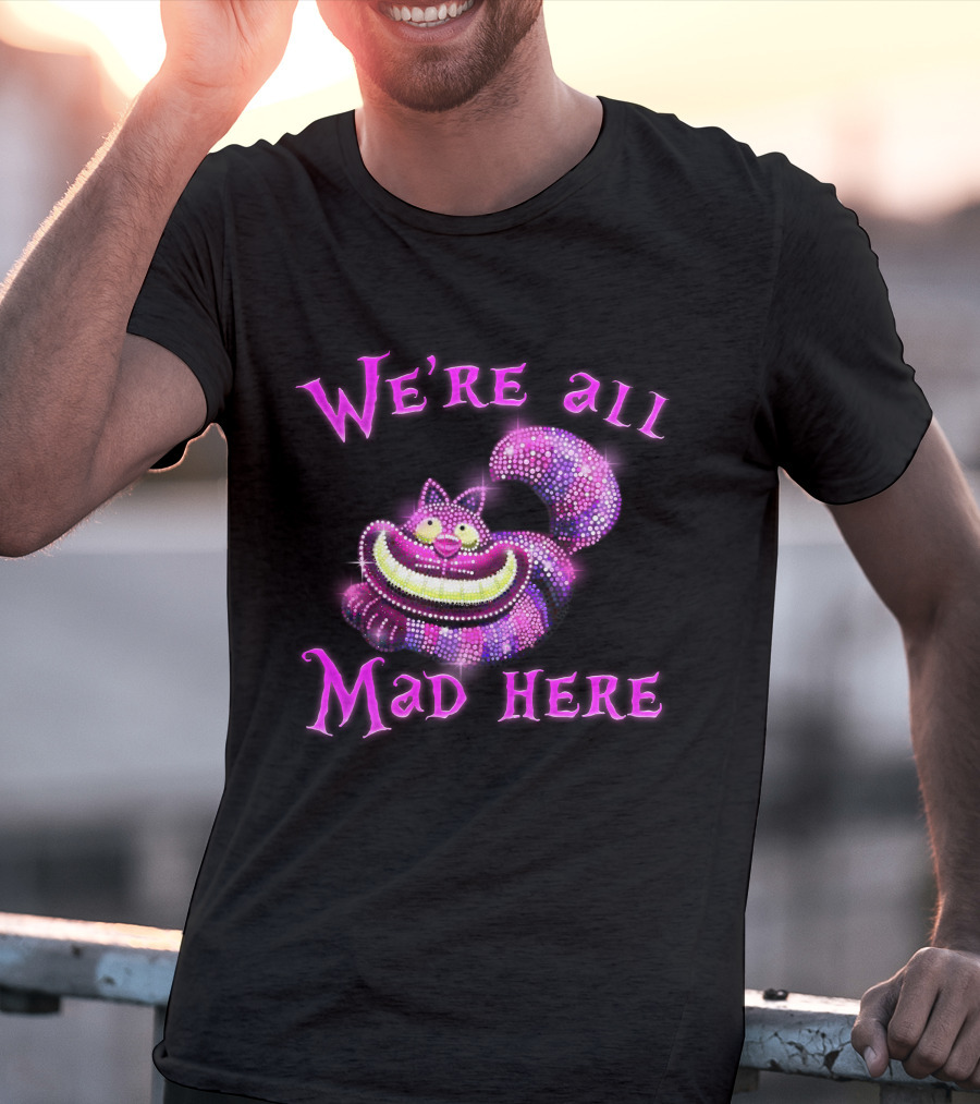 We're All Mad Here Cheshire Cat Crystal T-Shirt