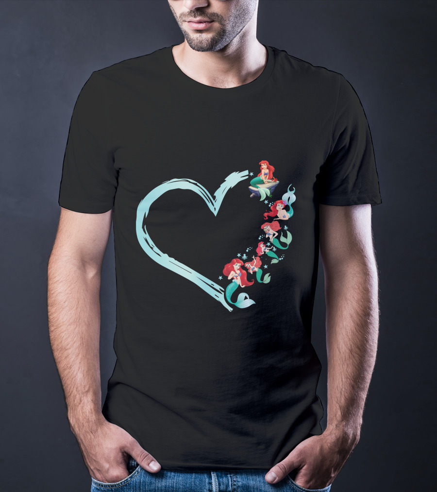 Ariel Heart Shaped Mermaid Collection T-Shirt