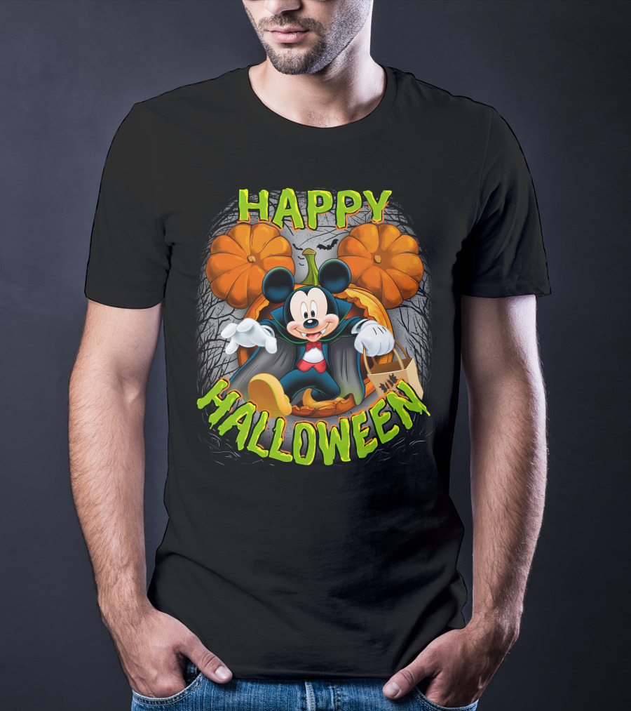 Happy Halloween Mickey Pumpkin Trick-or-Treating T-Shirt
