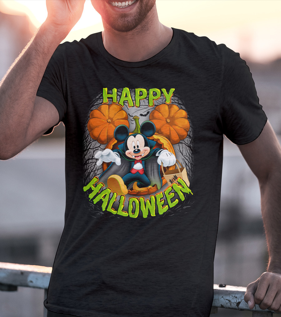 Happy Halloween Mickey Pumpkin Trick-or-Treating T-Shirt