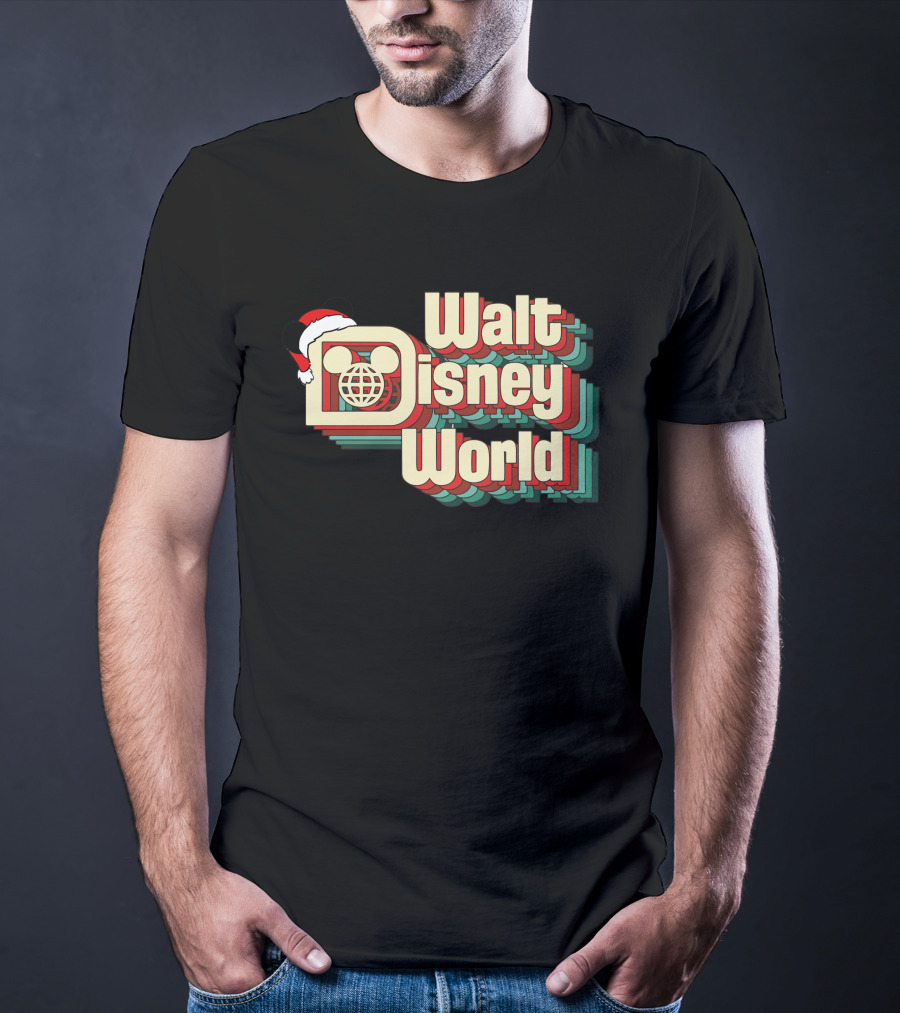 Walt Disney World Christmas Mickey Ears Santa Hat T-Shirt