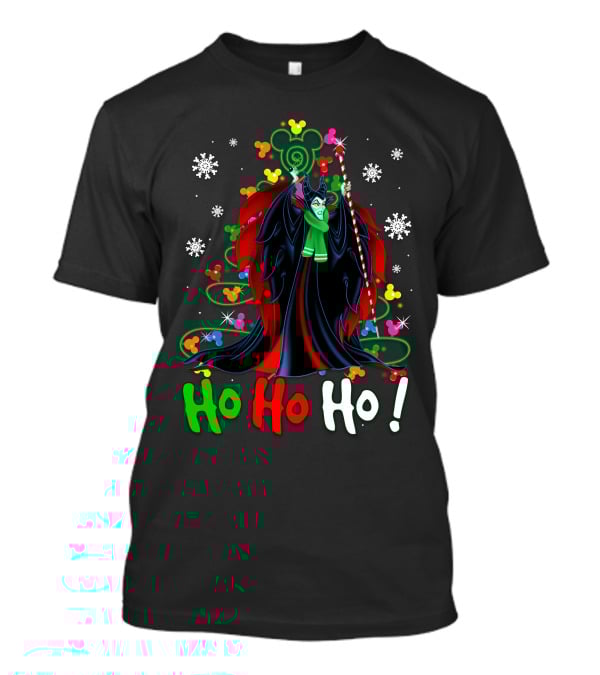 Maleficent Disney Mickey Christmas Ho Ho Ho Snowflakes Festival T-Shirt