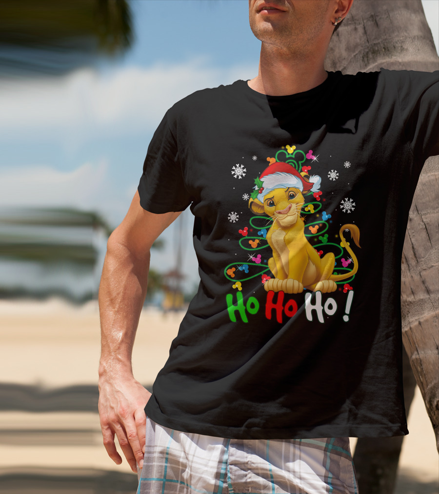 SB Tree HHH Christmas Ho Ho Ho Lion Santa Hat T-Shirt