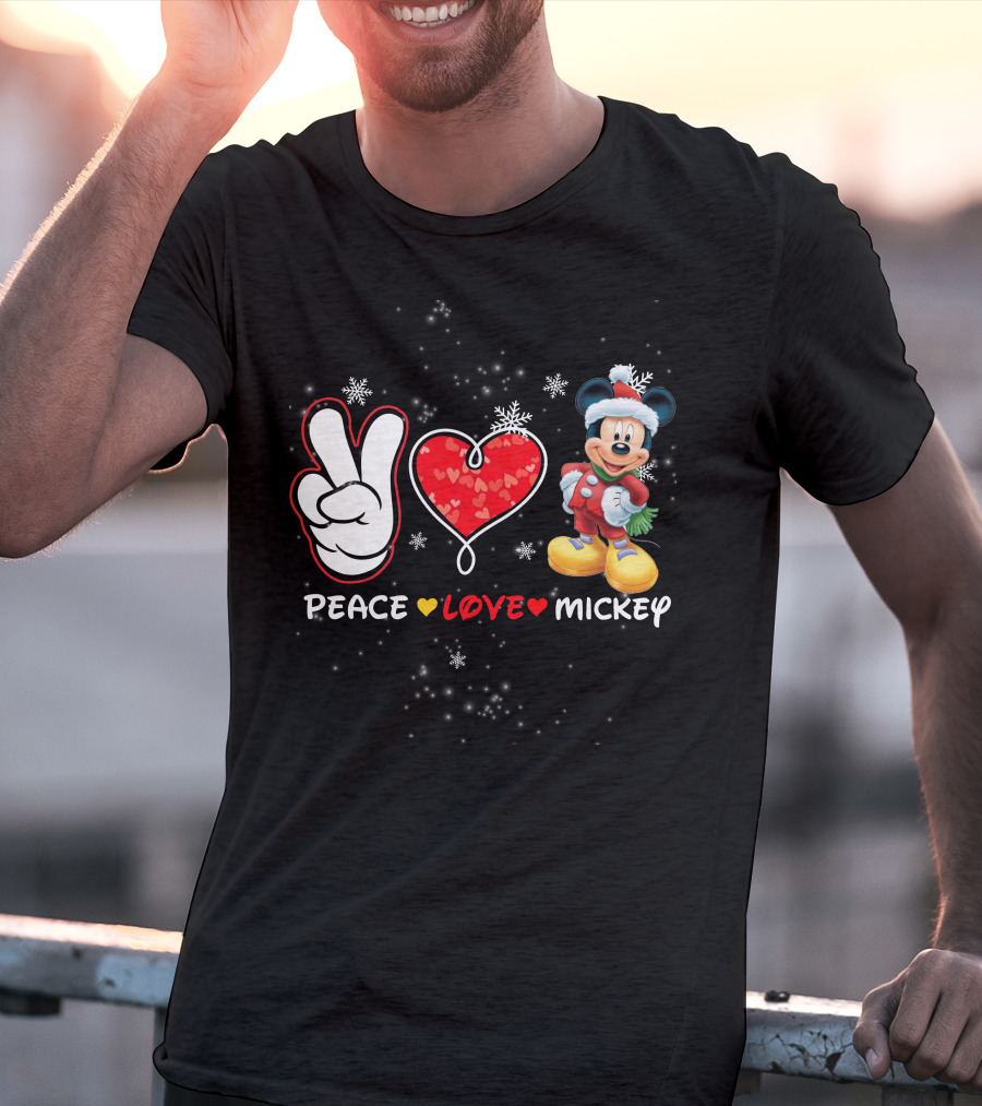 PEACE LOVE MICKEY CHRISTMAS T-Shirt