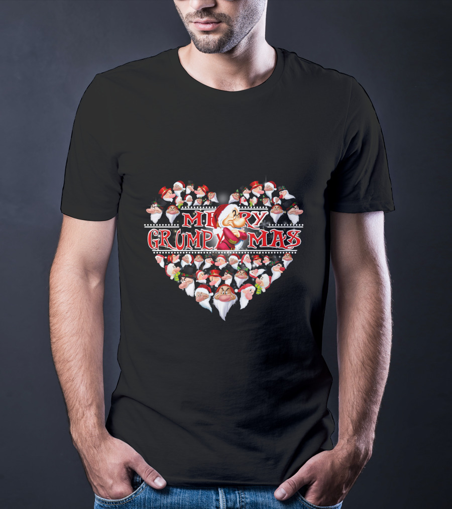 Merry Grumpmas Heart With Santa Dwarfs T-Shirt