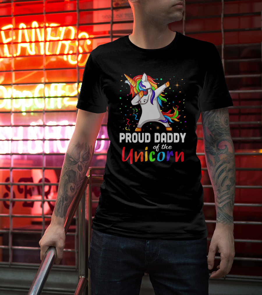 Proud Daddy Of The Rainbow Unicorn T-Shirt