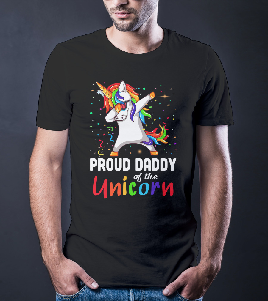 Proud Daddy Of The Rainbow Unicorn T-Shirt