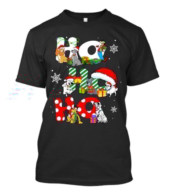 Disney Dog Christmas Ho Ho Ho Characters Holiday Cheer T-Shirt