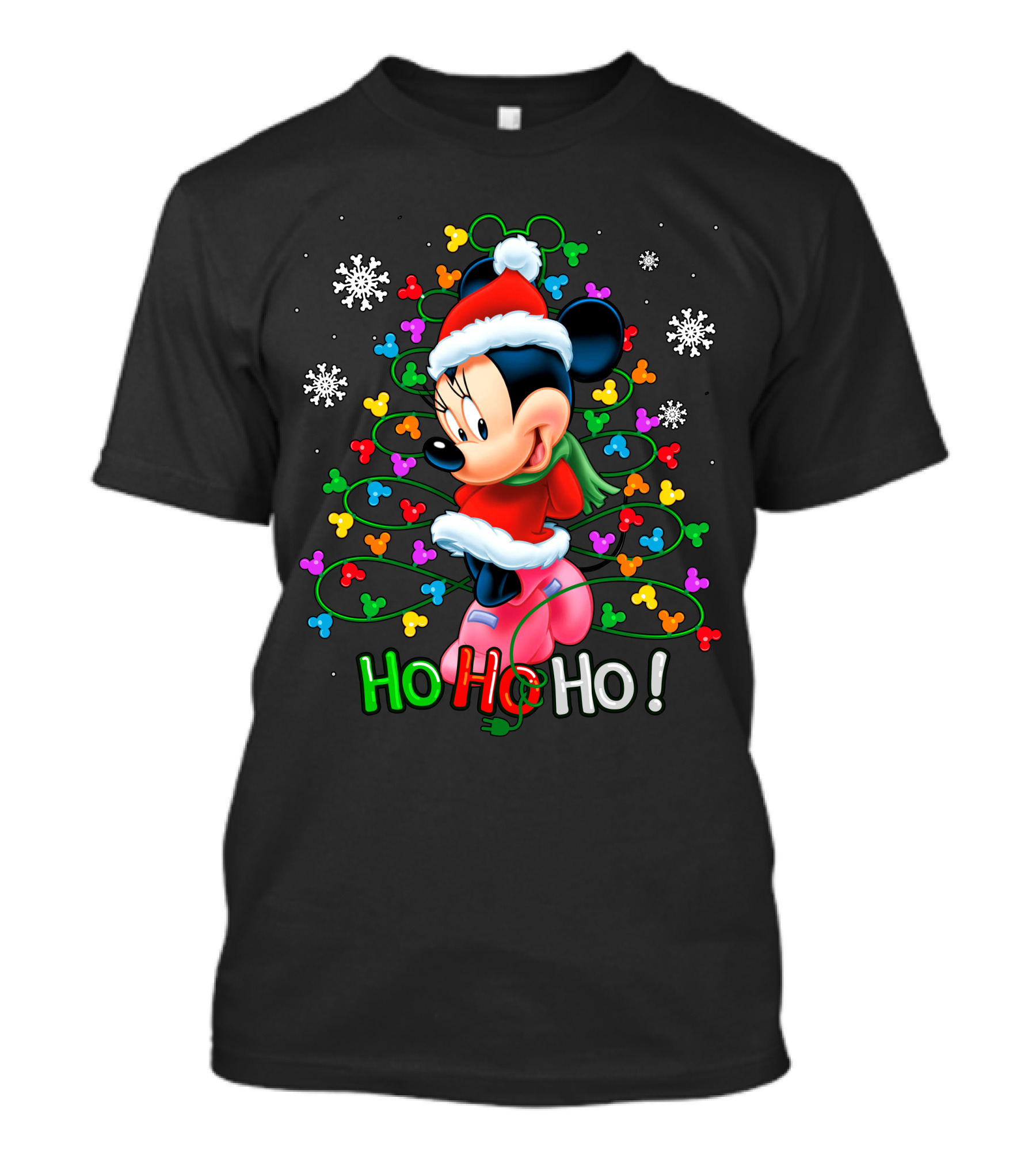 Minnie Mouse Ho Ho Ho Christmas Lights T-Shirt