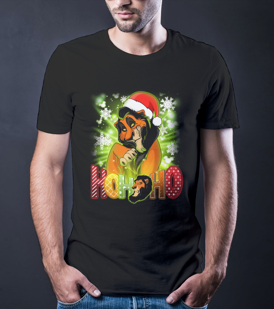 Scar Hohoho Snowflakes Santa Hat Christmas T-Shirt