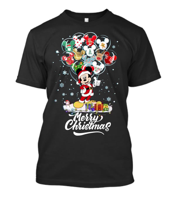 Mickey Christmas Balloons Holiday T-Shirt