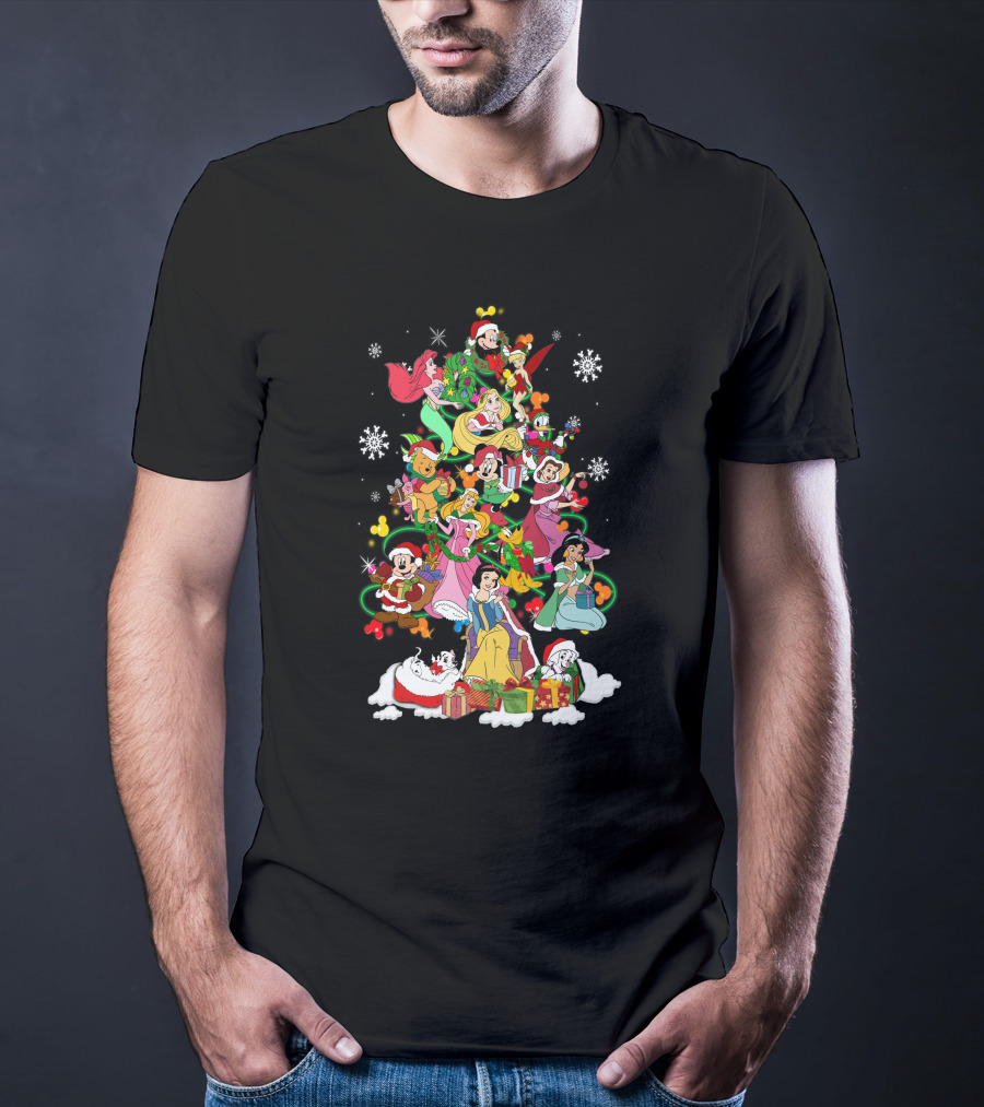 Mickey And Friends Christmas Disney Princesses Tree Holiday Magic T-Shirt