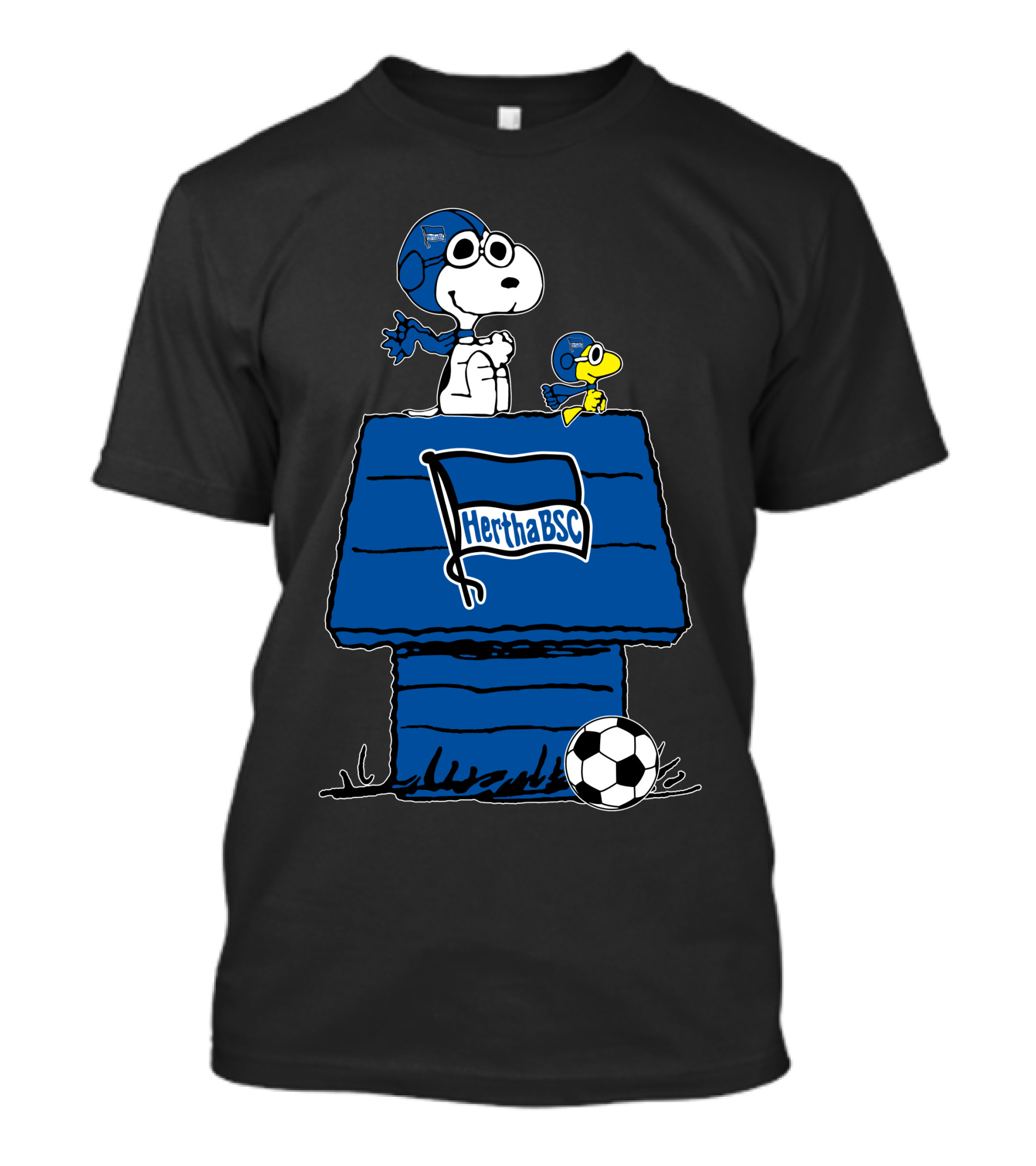 Hertha BSC Snoopy And Woodstock Doghouse Soccer T-Shirt