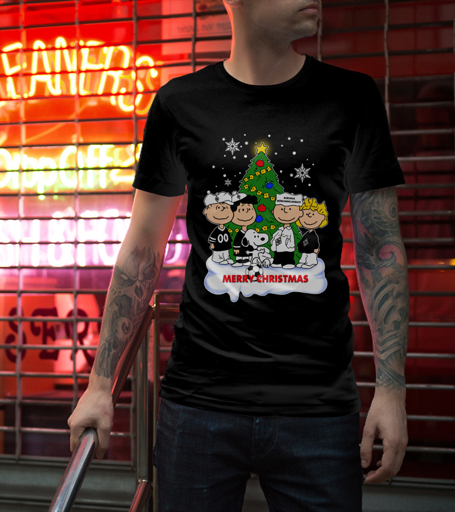 Borussia Mönchengladbach Merry Christmas Charlie Brown And Snoopy T-Shirt