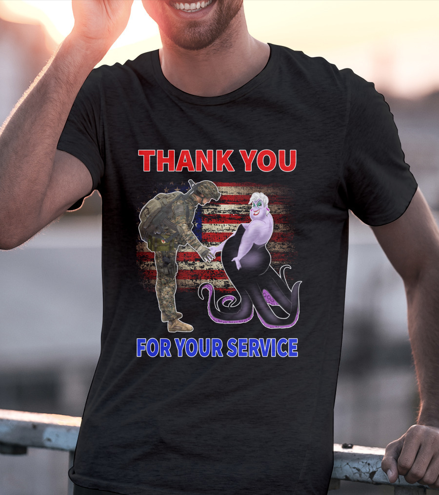Thank You For Your Service Ursula Soldier American Flag T-Shirt