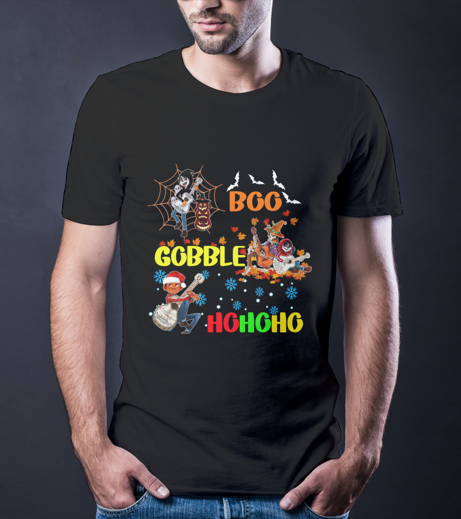 Boo Gobble HoHoHo Coco HalloThanksMas T-Shirt