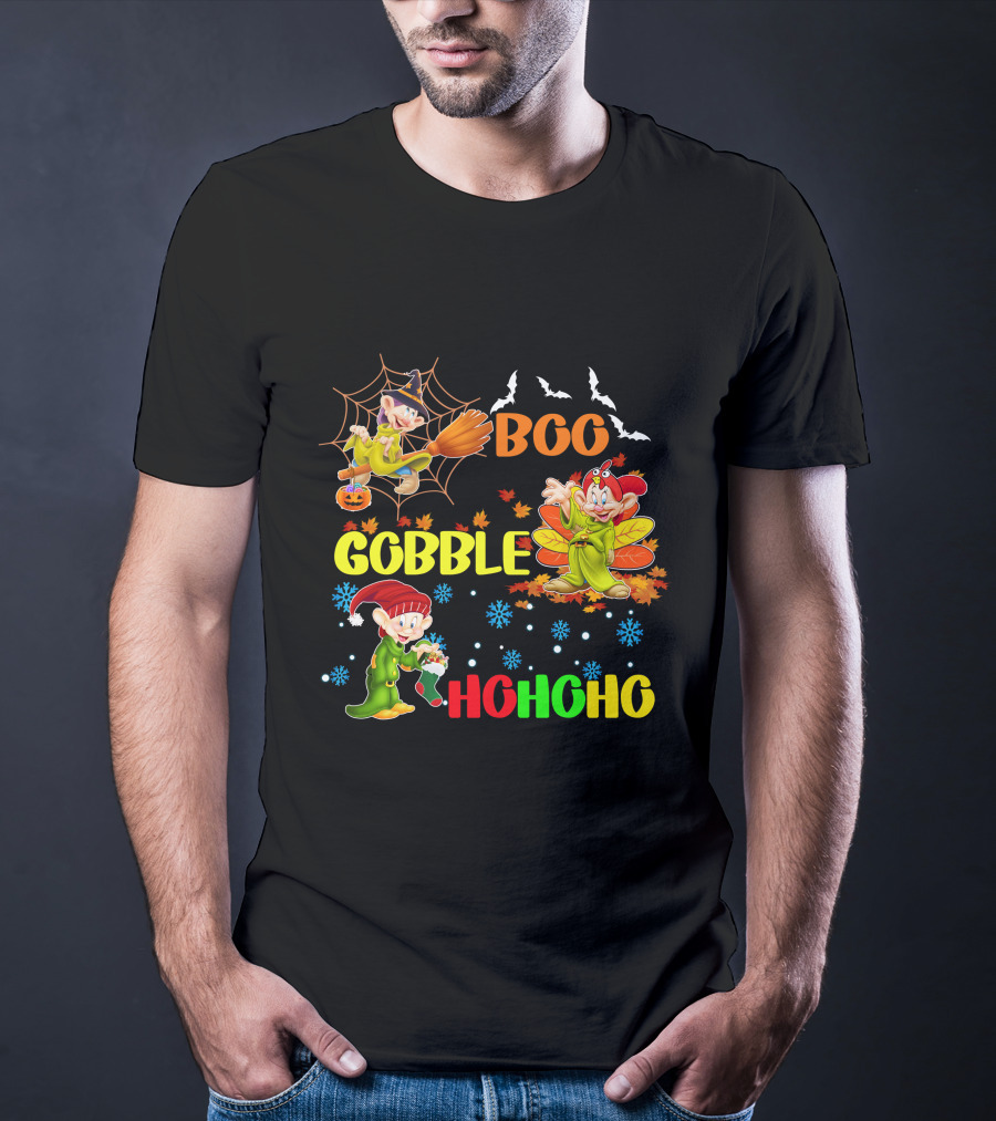 Dopey Boo Gobble HoHoHo HalloThanksMas T-Shirt