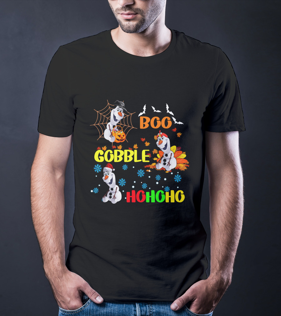 Olaf Boo Gobble HoHoHo HalloThanksMas T-Shirt