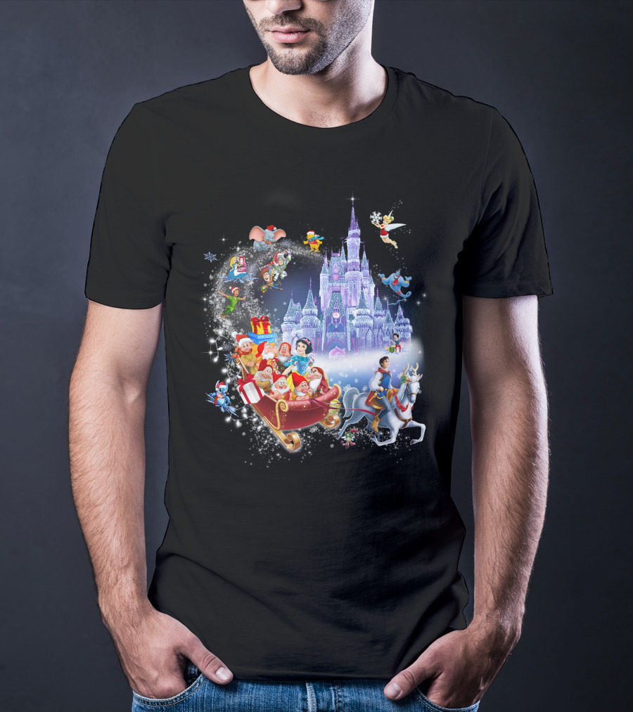 Snow White And Disney Friends Christmas Castle Adventure T-Shirt