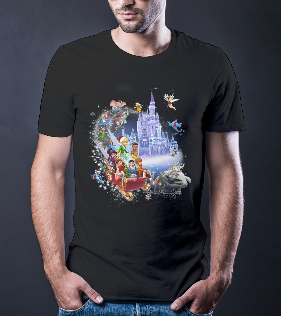 Disney Tinkerbell And Friends Christmas Castle Holiday Magic Adventure T-Shirt