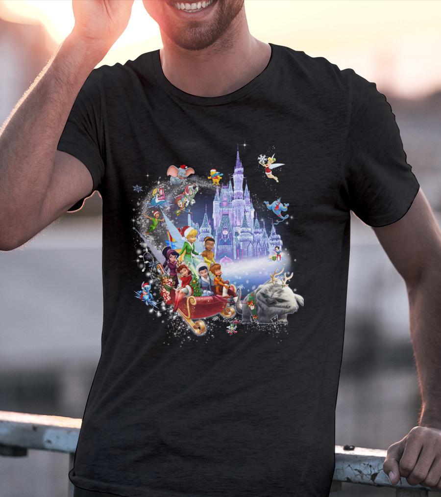 Disney Tinkerbell And Friends Christmas Castle Holiday Magic Adventure T-Shirt