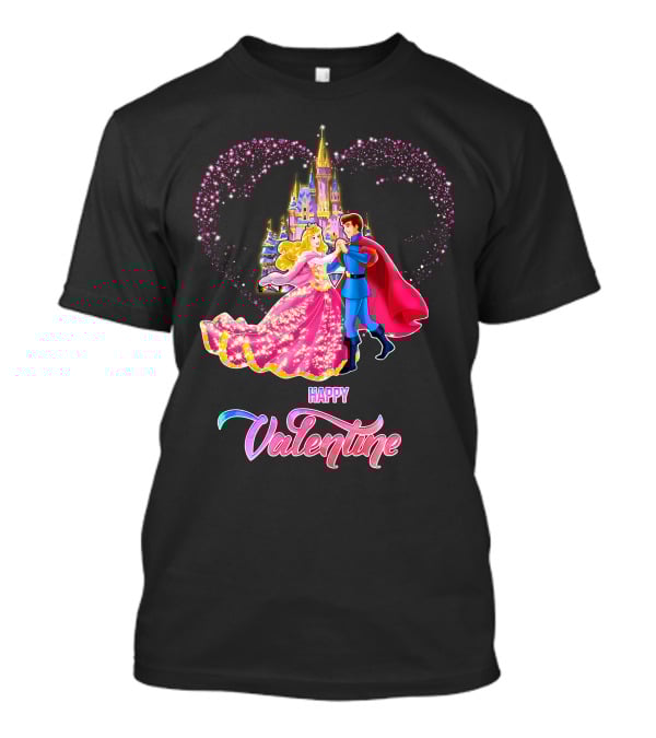 Happy Valentine Aurora Castle Heart T-Shirt