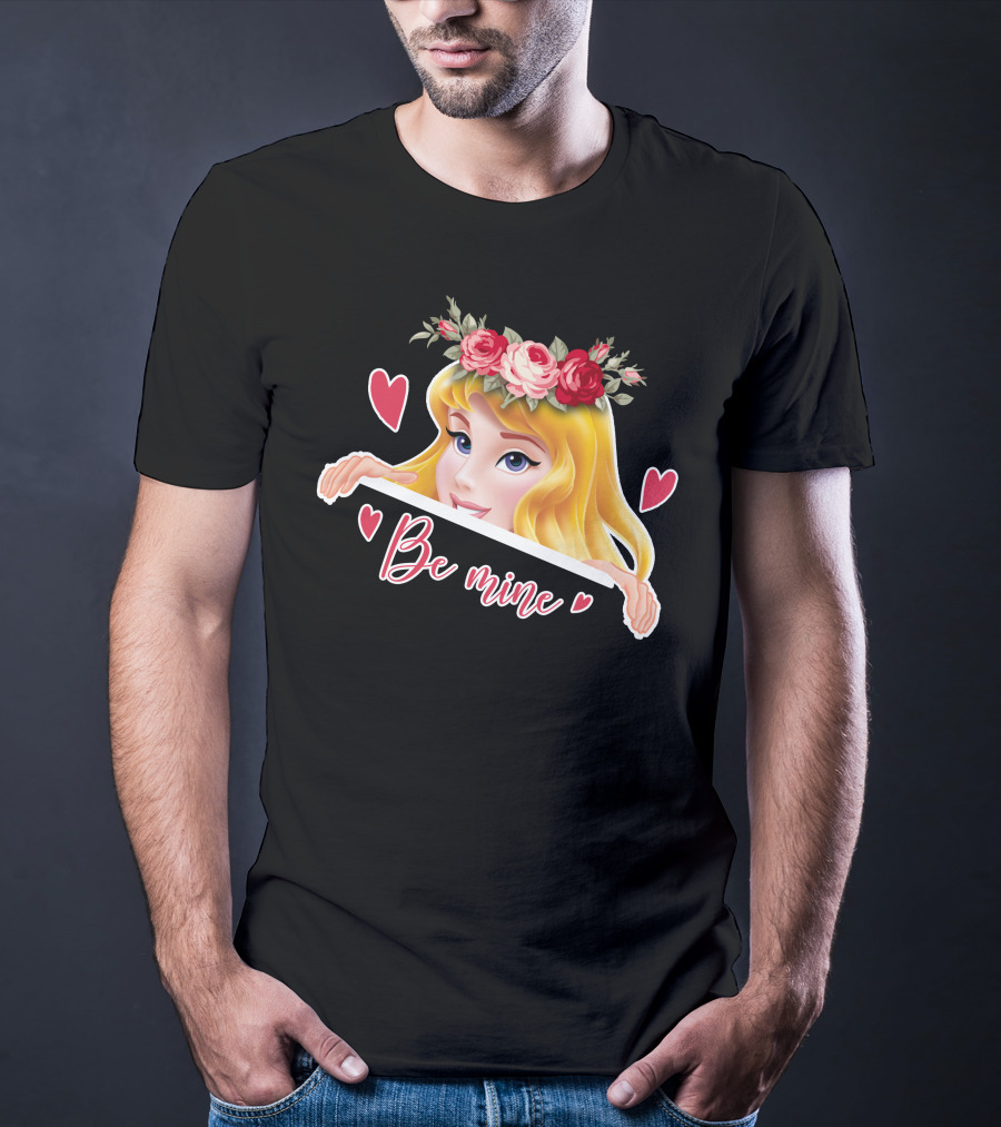 Be Mine Aurora Flower Crown Hearts T-Shirt