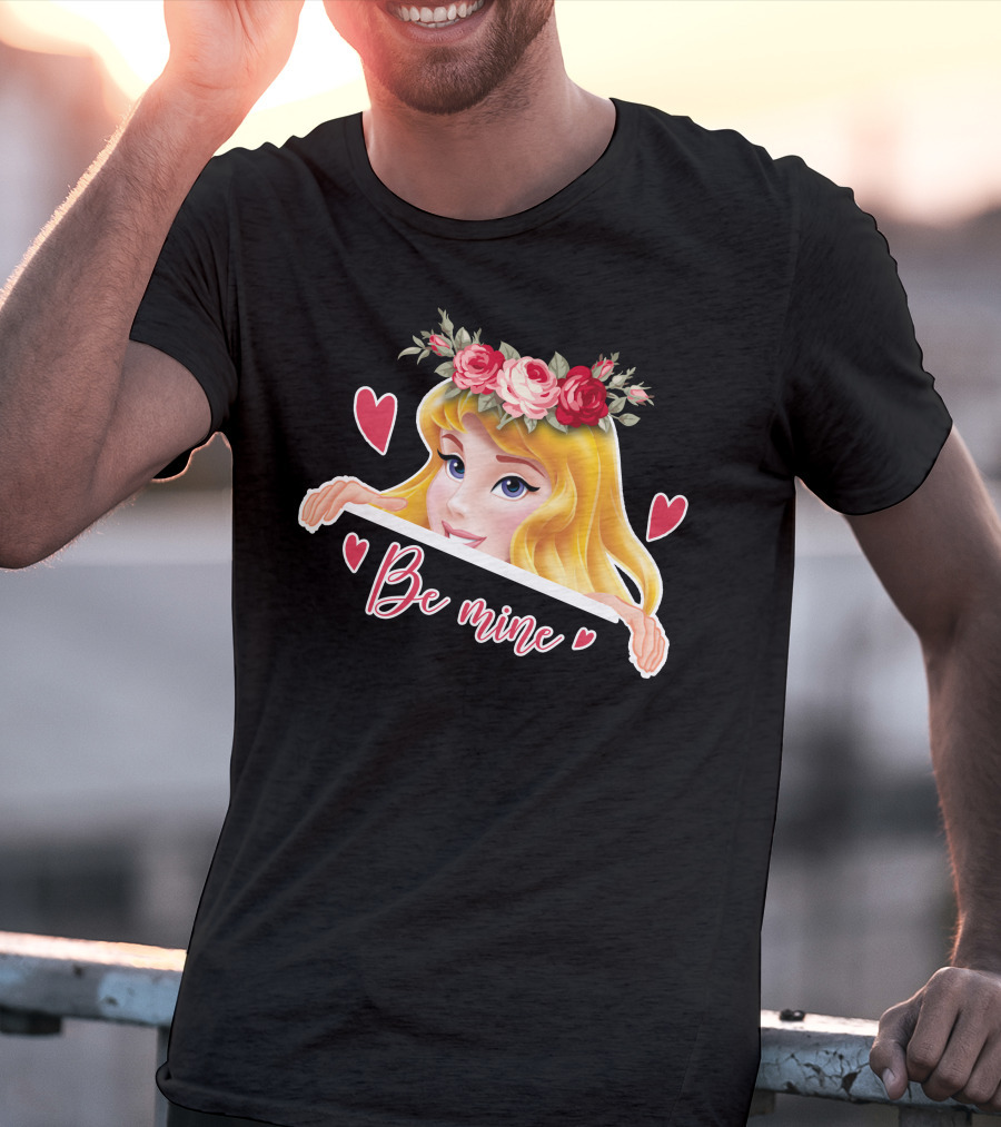 Be Mine Aurora Flower Crown Hearts T-Shirt