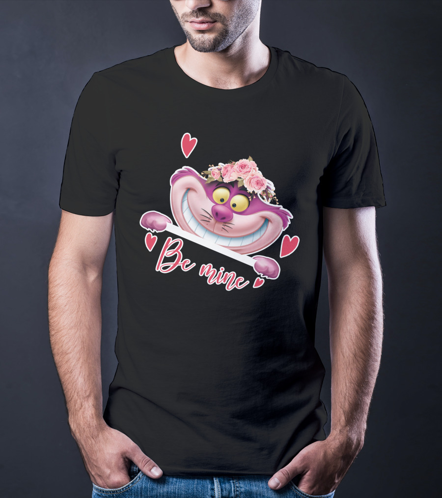 Cheshire Be Mine Valentine's Day Flower Crown Hearts T-Shirt