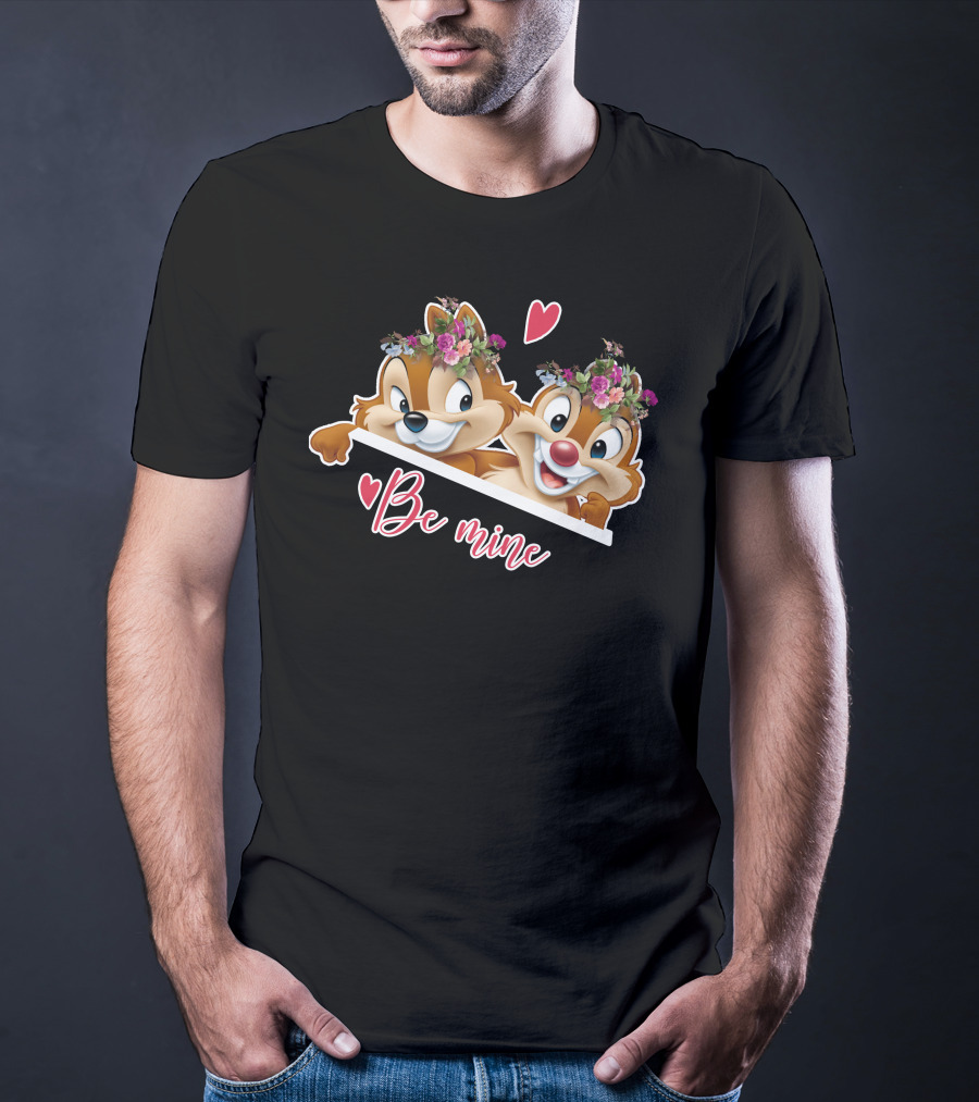 Chip And Dale Be Mine Floral Heart T-Shirt