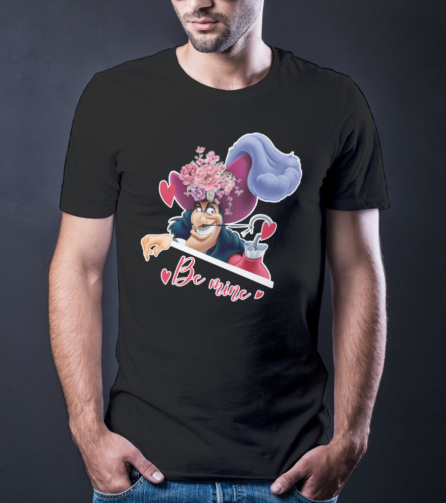 Be Mine Hook Captain Valentine's Day Flowers T-Shirt