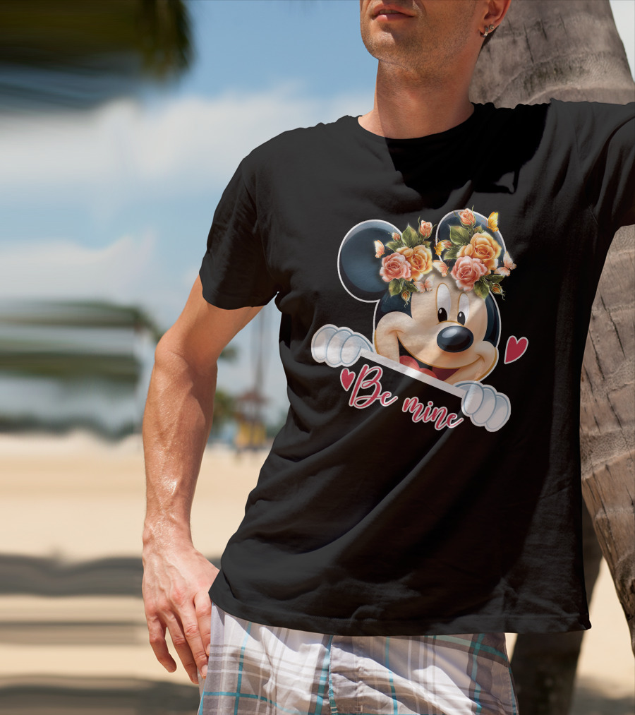 Mickey Be Mine Floral Heart T-Shirt