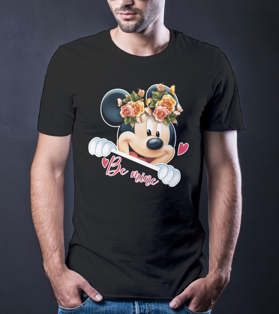 Mickey Be Mine Floral Heart T-Shirt