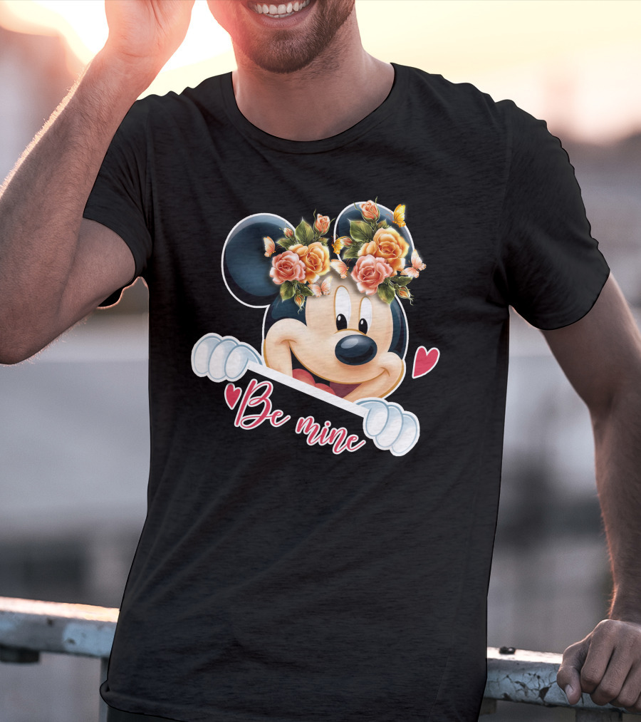Mickey Be Mine Floral Heart T-Shirt