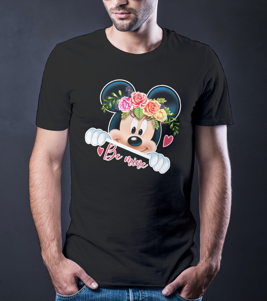 Minnie Mouse Be Mine Floral Hearts T-Shirt