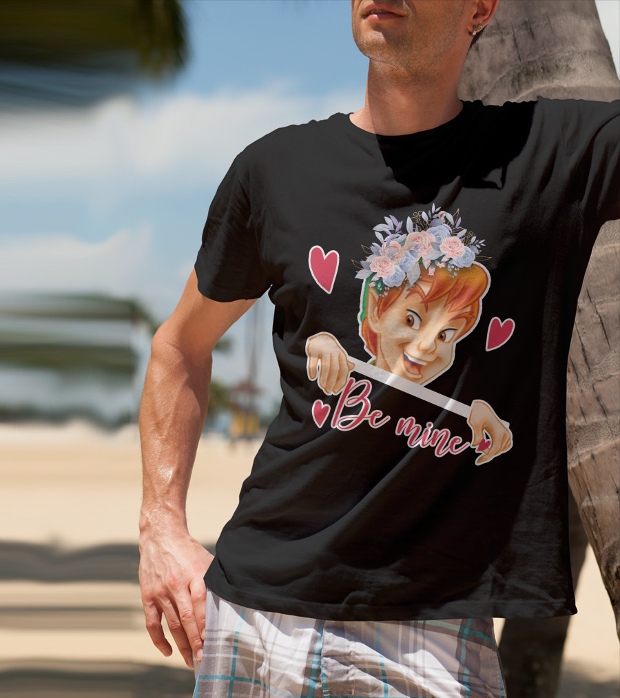 Peter Pan Be Mine Hearts Floral Crown T-Shirt