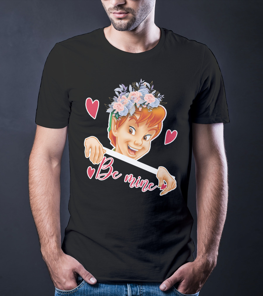 Peter Pan Be Mine Hearts Floral Crown T-Shirt