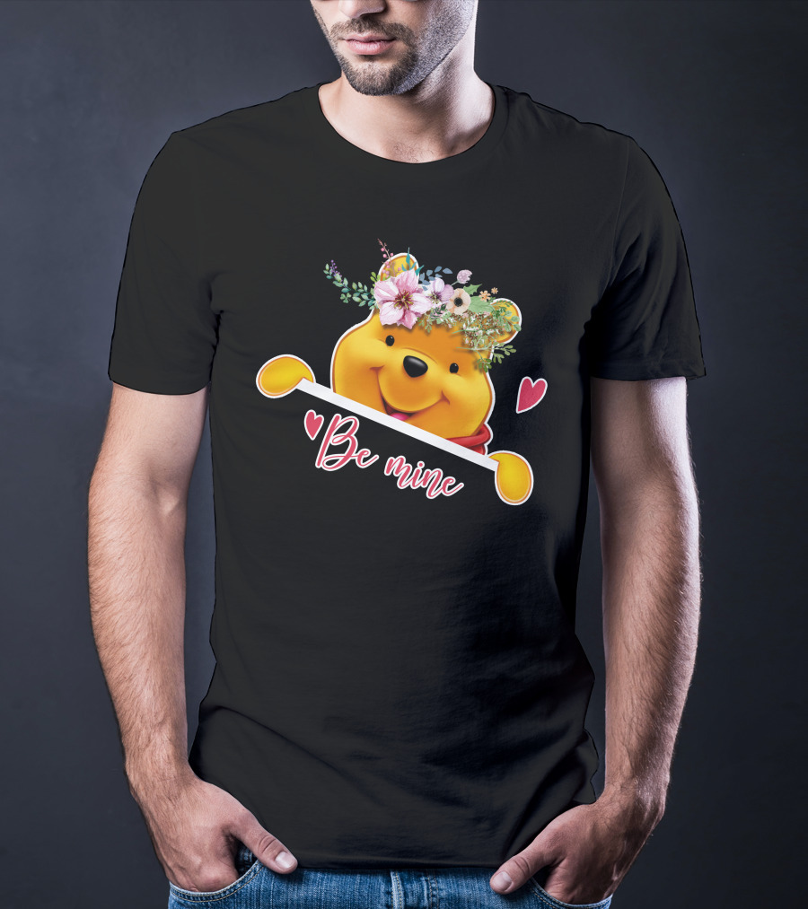 Be Mine Pooh Floral Heart T-Shirt