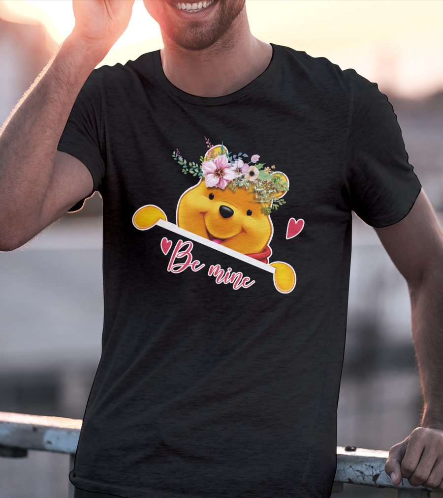Be Mine Pooh Floral Heart T-Shirt