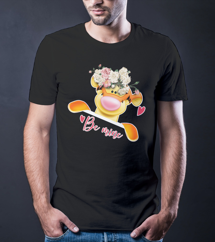 Tigger Be Mine With Flower Crown Valentine's Hearts T-Shirt