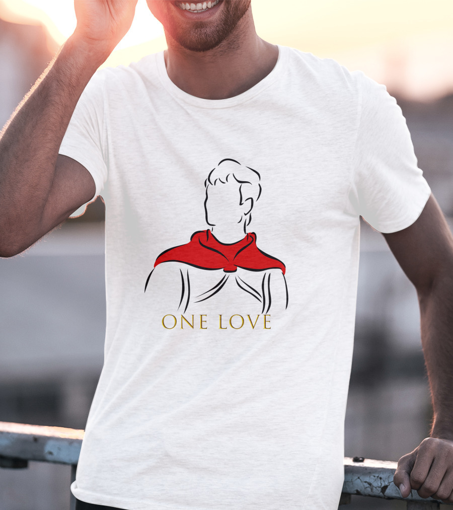 Snow White One Love Minimalist Sketch In Red And Black T-Shirt