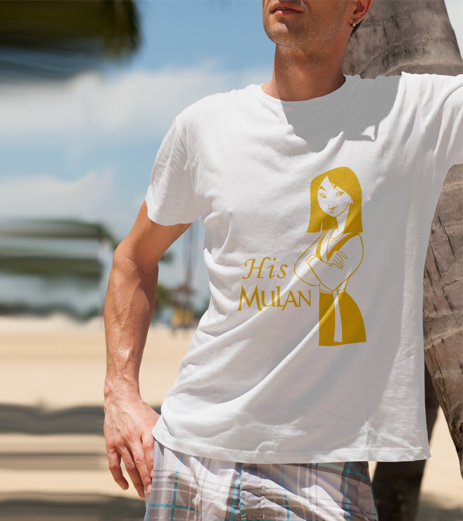 His Mulan Cartoon Character And Text In Yellow T-Shirt