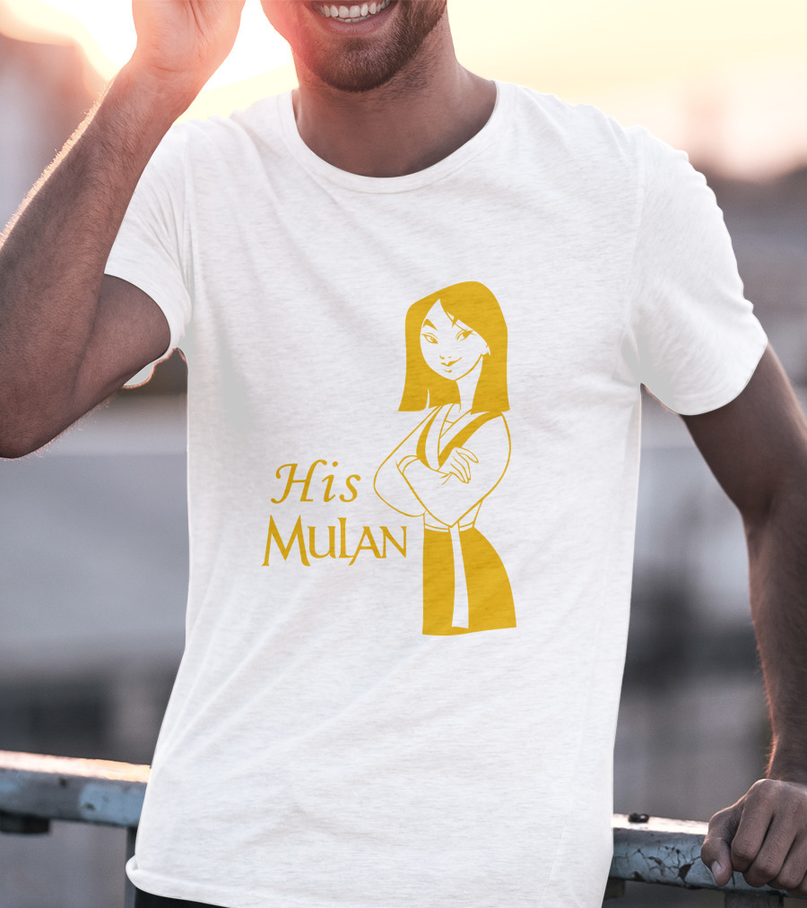 His Mulan Cartoon Character And Text In Yellow T-Shirt