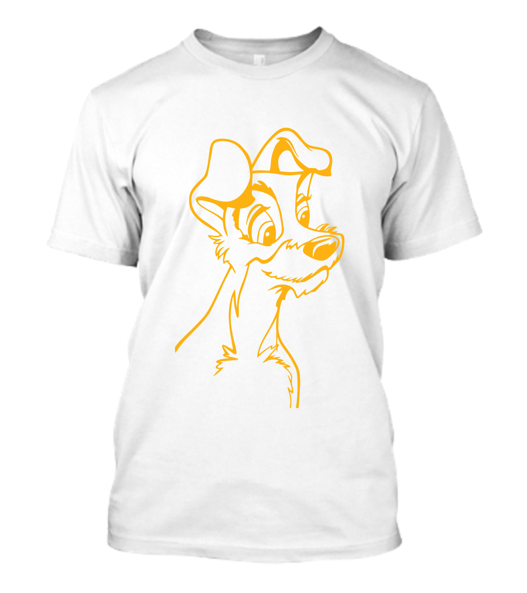 The Tramp Disney Outline Drawing T-Shirt