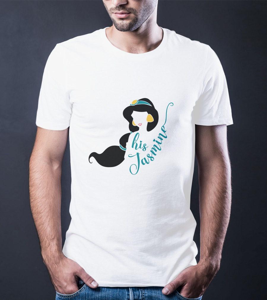 His Jasmine Princess Silhouette With Long Hair And Gold Accessories T-Shirt