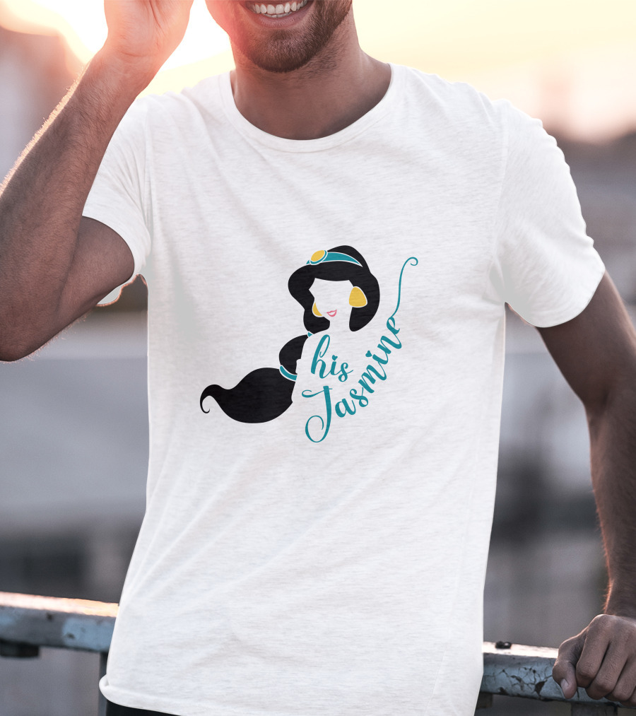 His Jasmine Princess Silhouette With Long Hair And Gold Accessories T-Shirt