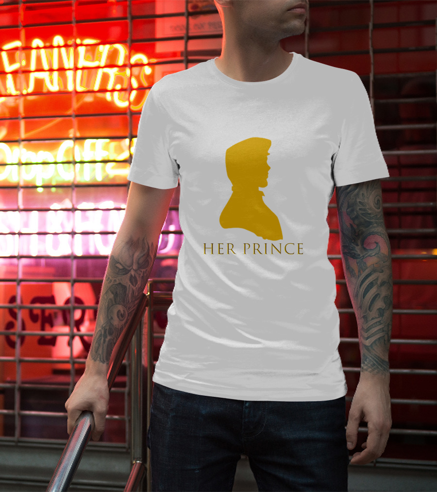 Her Prince Silhouette In Gold T-Shirt
