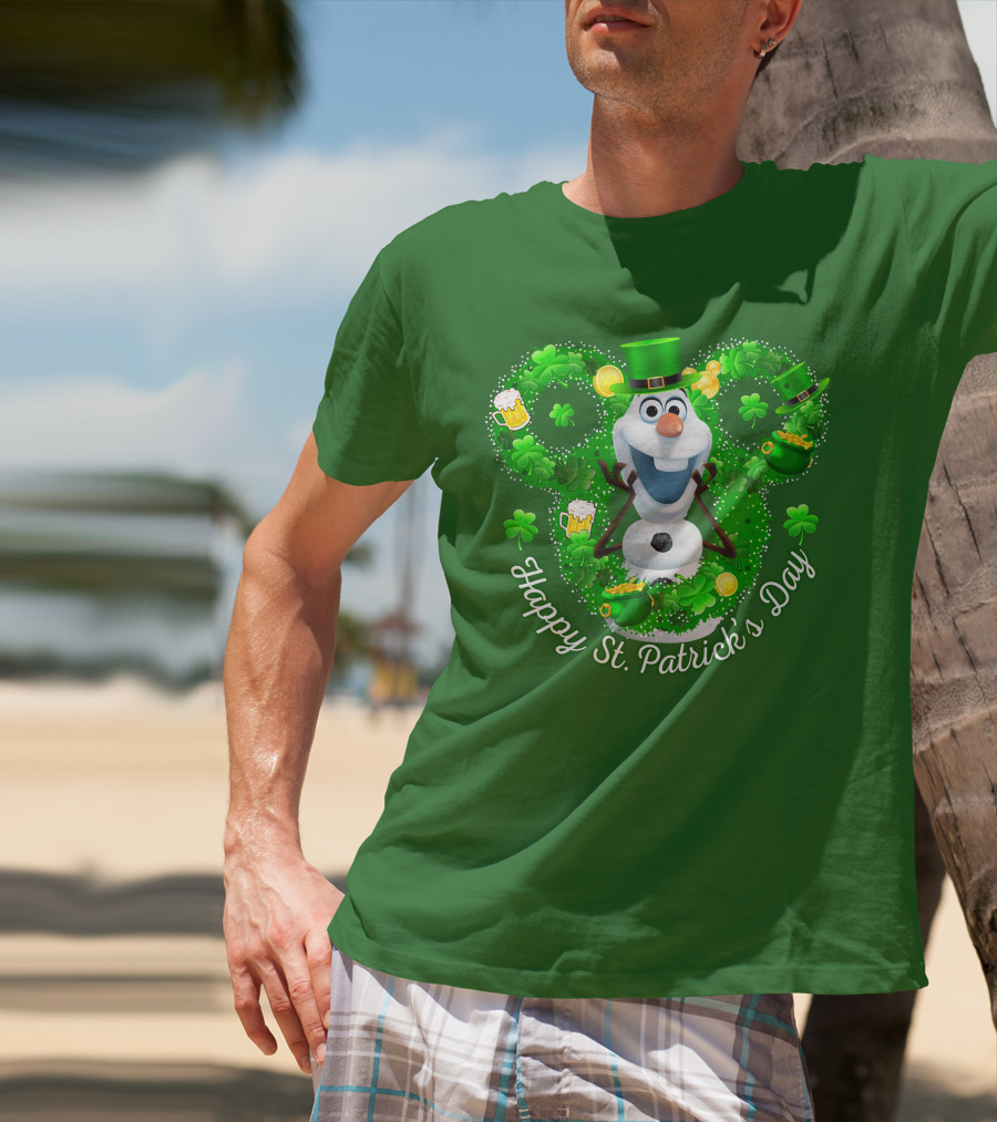 Olaf Happy St. Patrick's Day Shamrocks And Gold T-Shirt