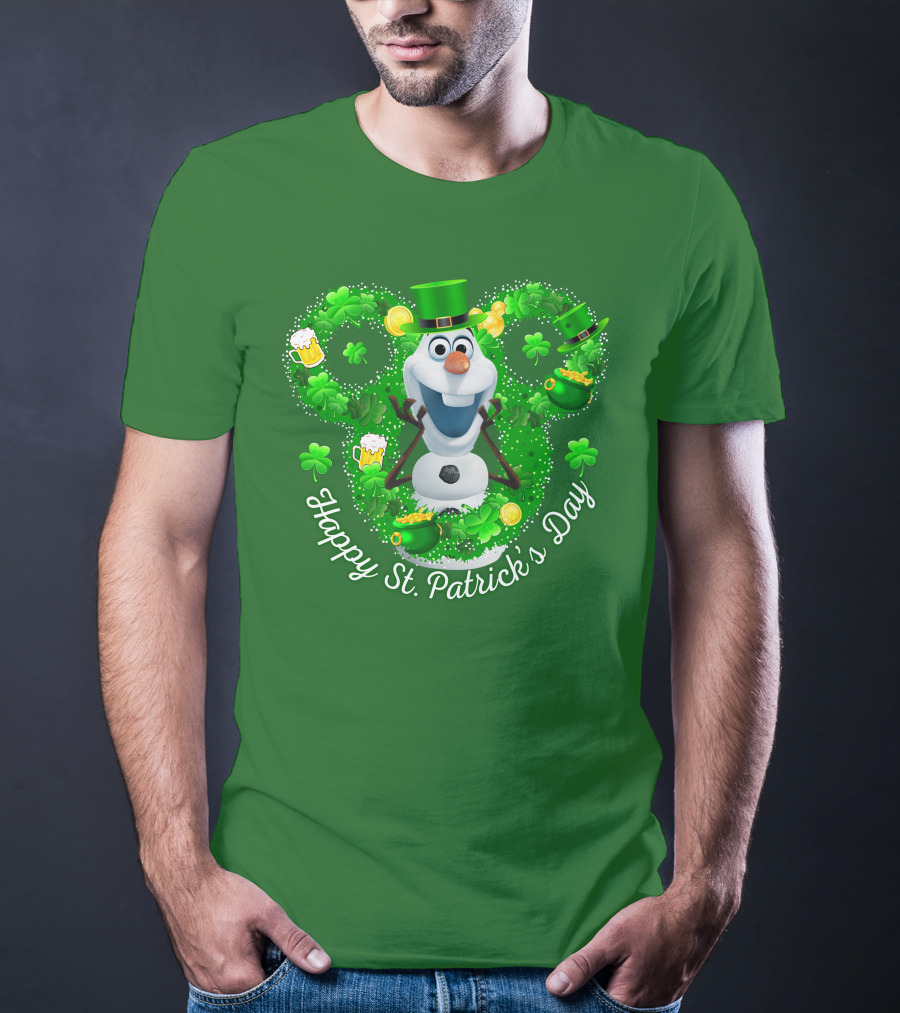 Olaf Happy St. Patrick's Day Shamrocks And Gold T-Shirt