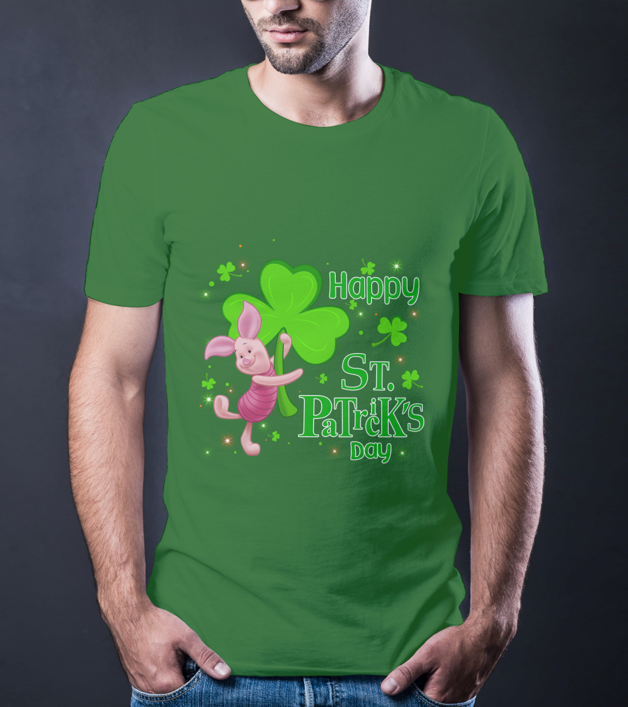 Happy St. Patrick's Day Piglet Shamrock T-Shirt